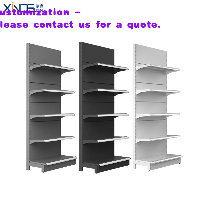 custom.Xinde Superstore-Wide Custom Single-Sided Light Duty Steel Wood Powder Coated Supermarket Rack Back Freestanding Retail D