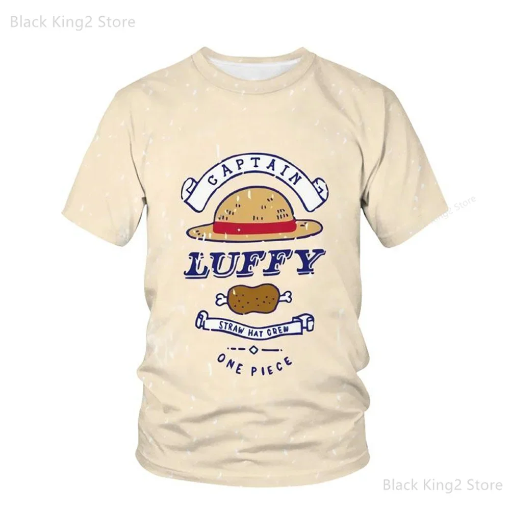 몽키 D. 루피 프린트 티셔츠 남녀 공용 원피스 애니메이션 그래픽 반팔 티셔츠 여름 하라주쿠 남성용 탑 Y2K 의류
