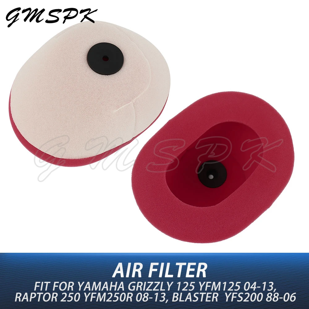 Motorcycle Foam Air Filter Intake Cleaner Fit for Yamaha GRIZZLY 125 YFM125G RAPTOR 125 250 YFM125R YFM250R BLASTER 200 YFS200