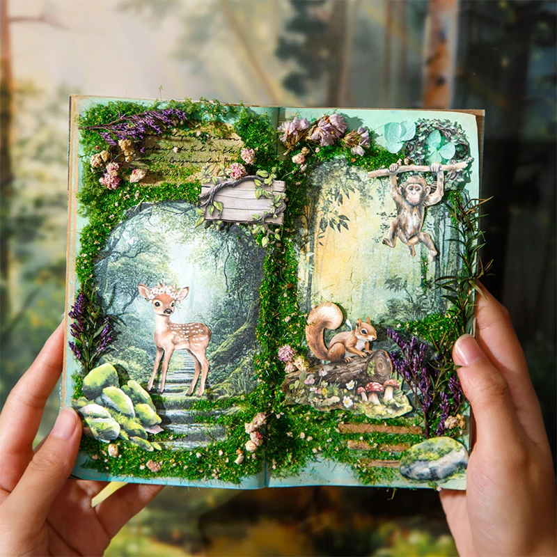100pcs/box forest animals Decor Scrapbook Stickers Combo Kit diy Junk Journal Collage Photo Album Vintage Stickers