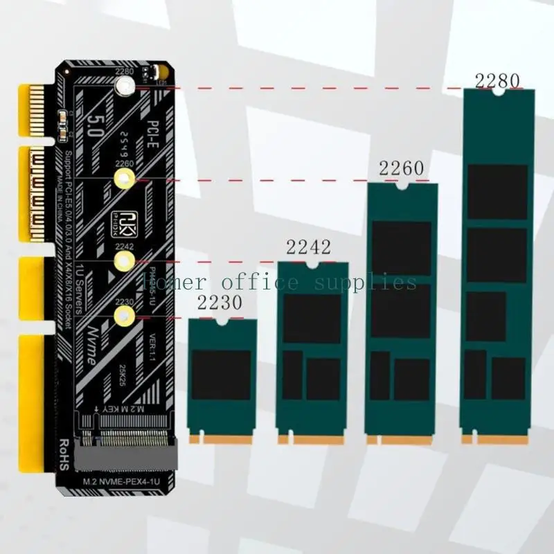 

K43B PH4215-1U Карта адаптера NVME с полной совместимостью для PCIE 5.0 и ниже