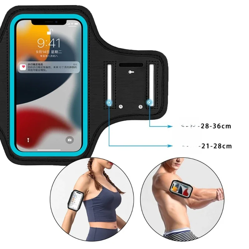 

Reflective Gym Running Bag - Fits 6.5 Inch Phones With Night Safety Strips For Men