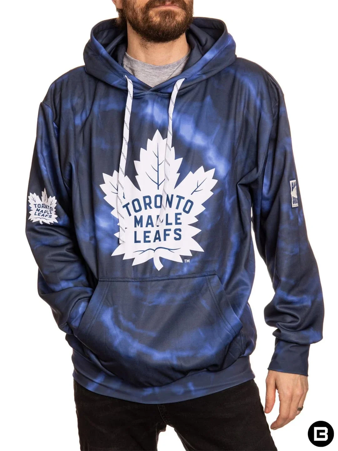 Sudadera con Capucha Tie Dye de los Toronto Maple Leafs para Hombre, Azul, Manga Larga, para Fanáticos del Hockey sobre Hielo, Ropa Casual de Secado Rápido