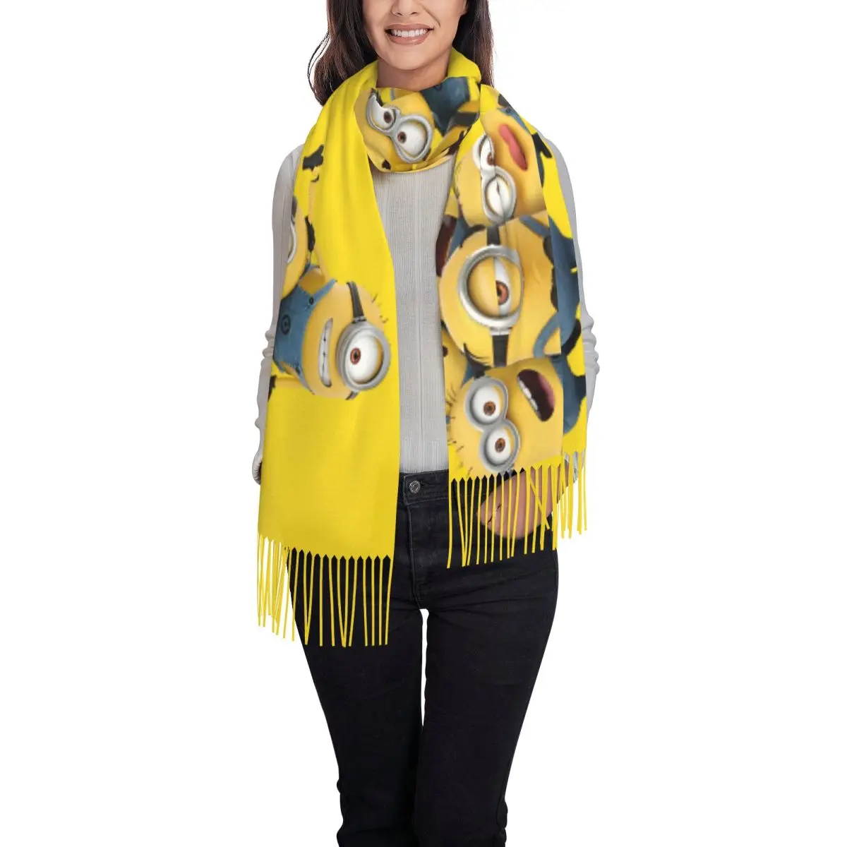 Multi-function Minion Despicable Me In Autumn Winter Group Funny Banana Tassel Birthday Gift For Ladies Integrated Warmth