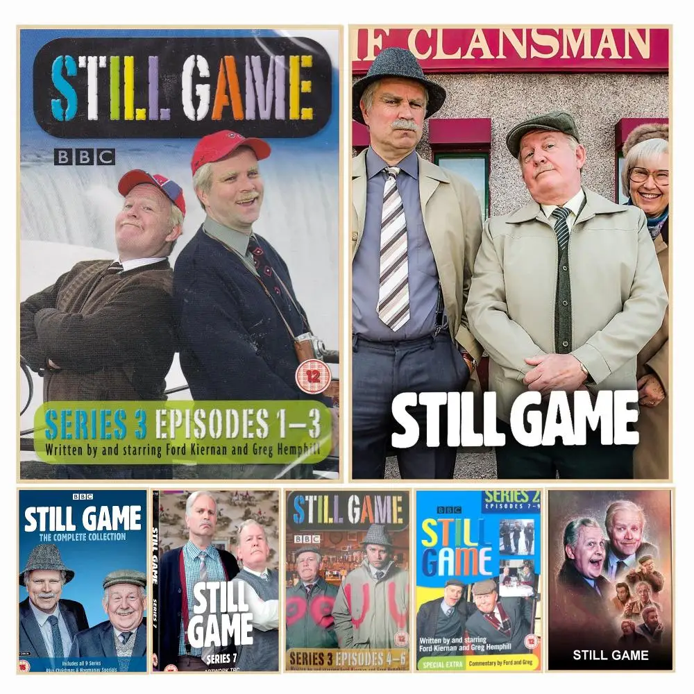 tv series S-Still Game-E Poster Decorative Wall Art Sticker for Cafe Office Bedroom and Living Room