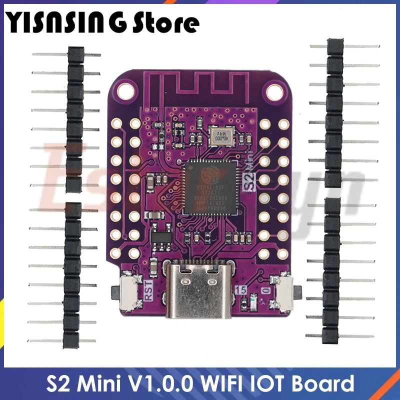 S2 Mini V1.0.0 WIFI IOT Board based ESP32-S2FN4R2 ESP32-S2 4MB FLASH 2MB PSRAM MicroPython Arduino Compatible