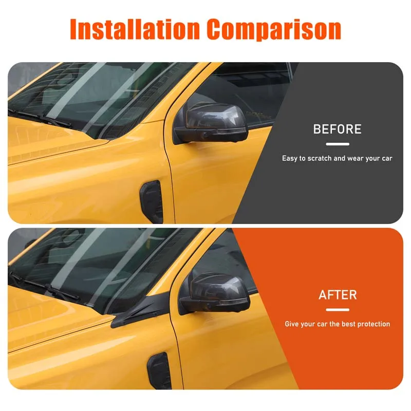 ABS Black Car Cowl Body Armor Outer Engine Hood Cowling Cover Guard For Ford Ranger 2023 2024 2025 Exterior Accessories