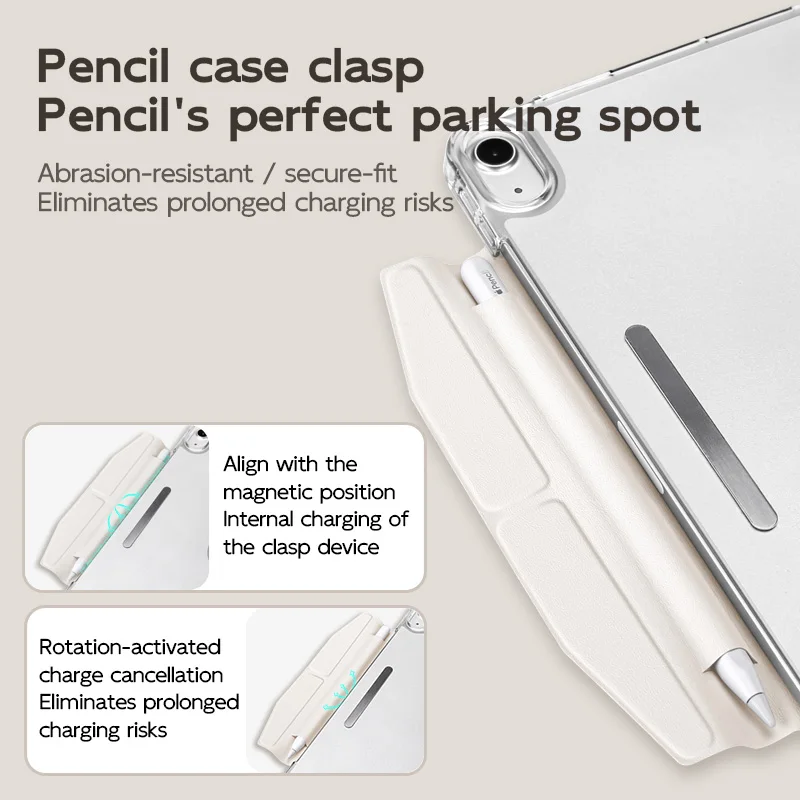 Colorful Translucent Case with Pencil Pouch for iPad Pro 11