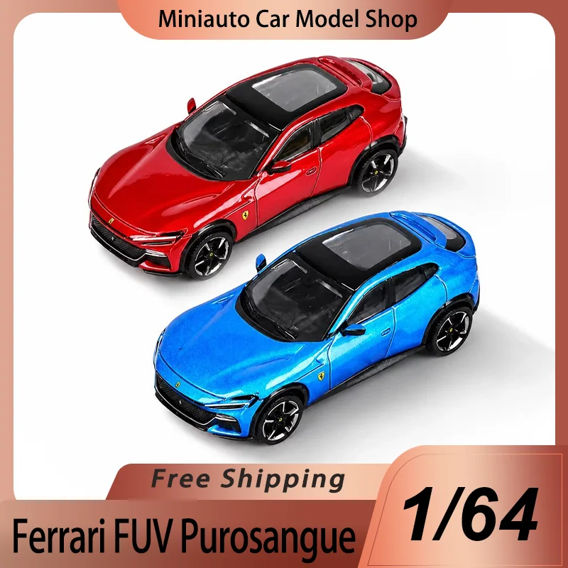 Bburago 1:64 Ferrari Purosangue Fuv Carro Modelo Miniatura Ferrari 296 GTB Coleção de Carros Esportivos em Liga Ornamento Decorativo Brinquedos