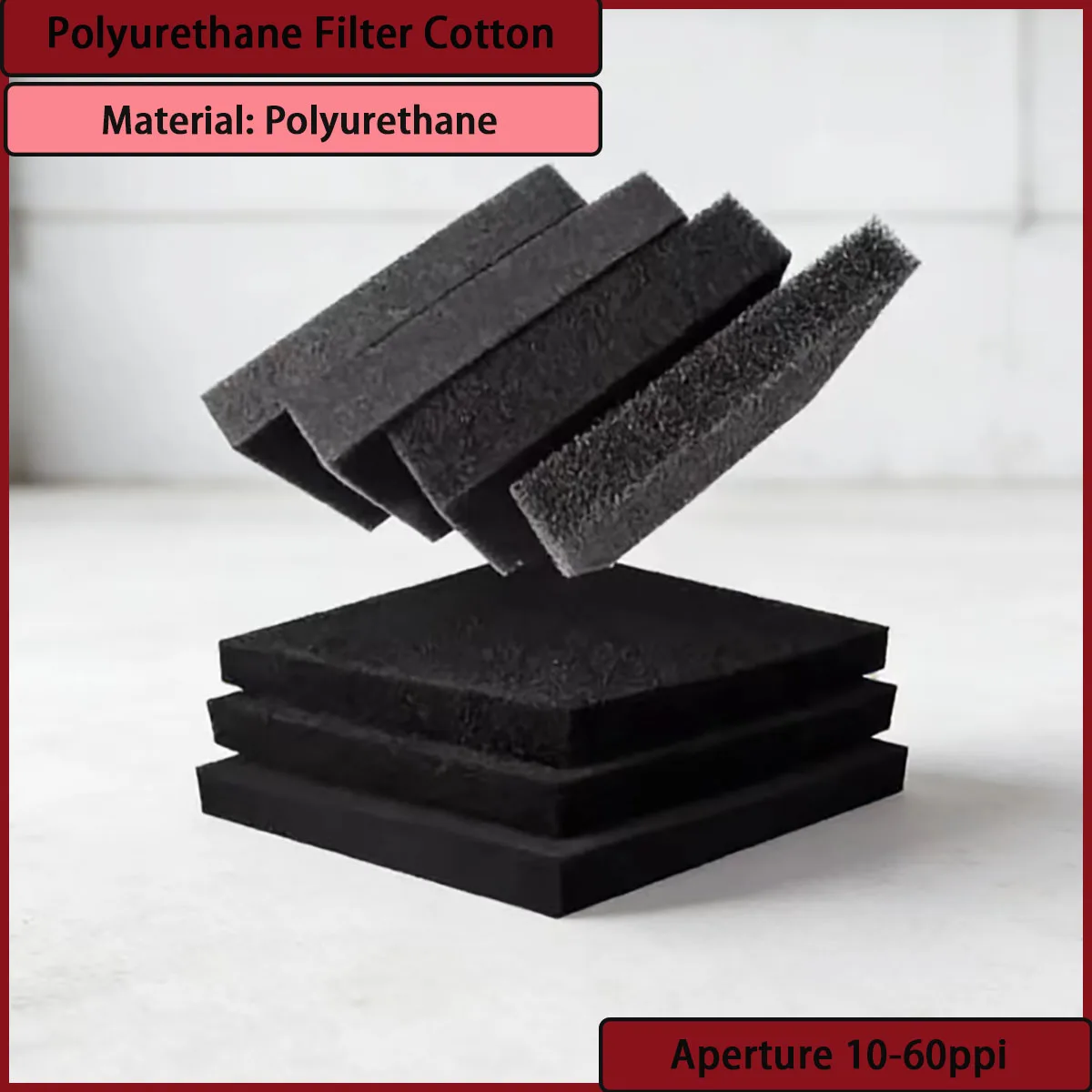 Polyurethane Filter Cotton with Pore Size of 10-60ppi Is Used for Household Appliances, Automobiles, Industrial Dust Removal, Et