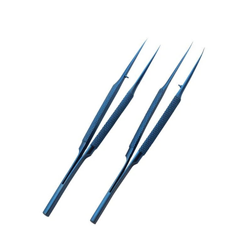 2 PCS Maintenance Tool Of Titanium Alloy Tweezers Machine 0.15Mm Demagnetization Of Sharp-Pointed Straight Bending Tweezers