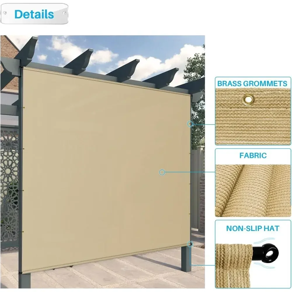 16' x 39' Pergola Cover Replacement Shade Cloth with Grommets Weighted Rods Outdoor Sun Shade Sn UV Block or Gazebo Backyard Dec