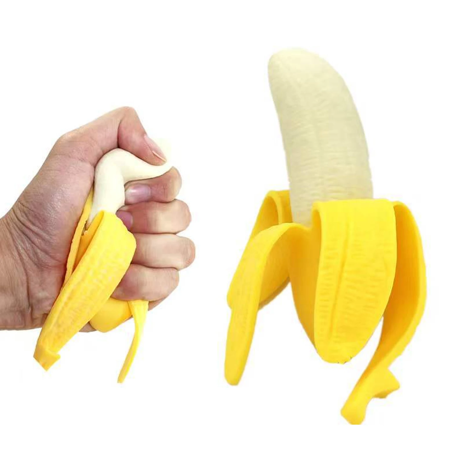 Simulated peeled banana children's toy for stress relief, creative kneading, slow rebound, prank, stress relief and release toy