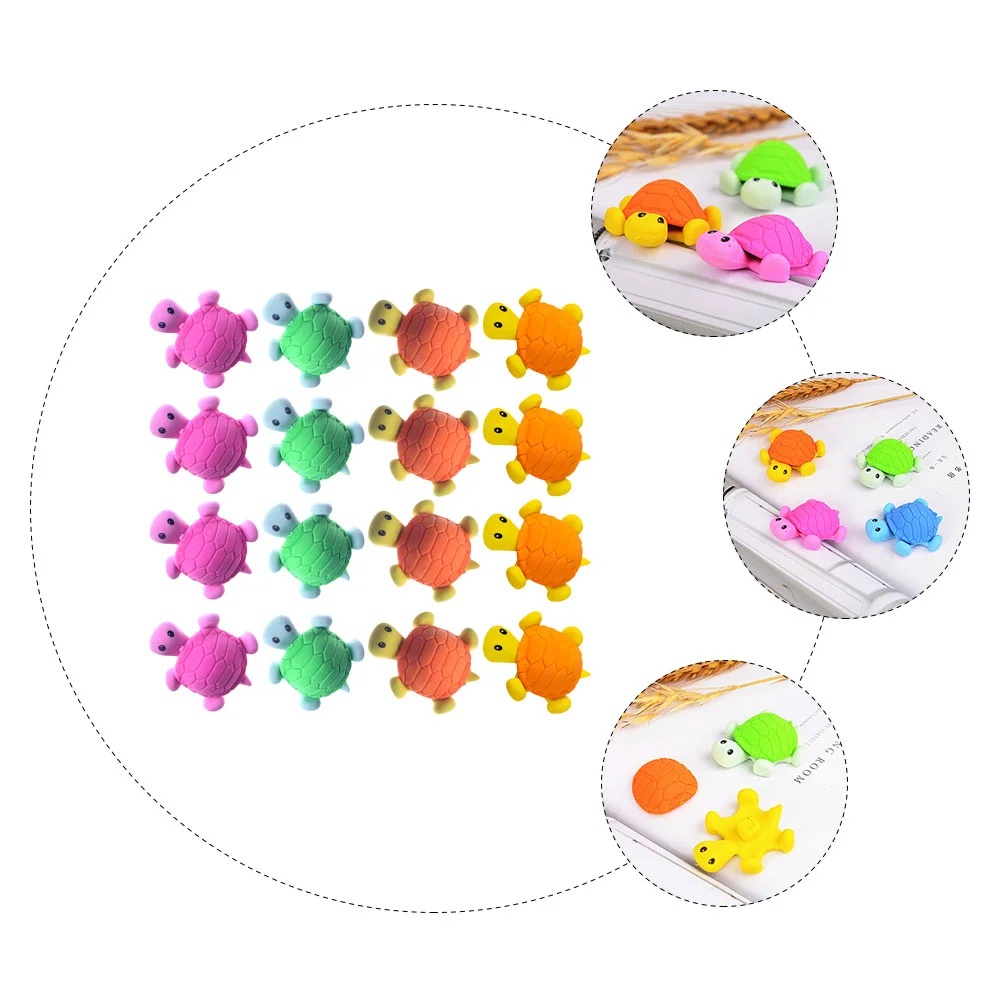 24Pcs Decorative Tortoise Eraser Student Child Turtle Eraser Gift (Random Color)