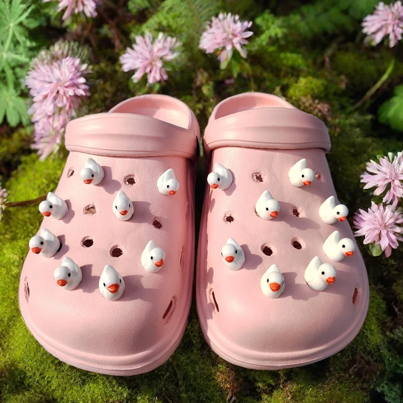 Whole Set Hot Sale DIY Shoes Charms for lovely Little duckling Charms Designer Quality Garden Shoe Decoration Girl Gift