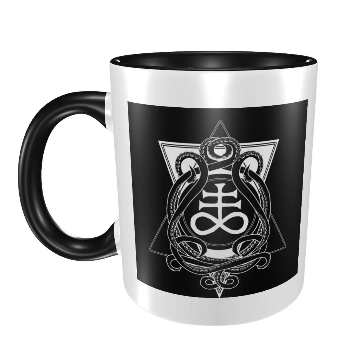 

Сатанинский крест, кружка с крестом Левиафана и щупальцами, забавные керамические кофейные чашки, чайные кружки, чашка для молока, посуда для напитков, подарок для друзей