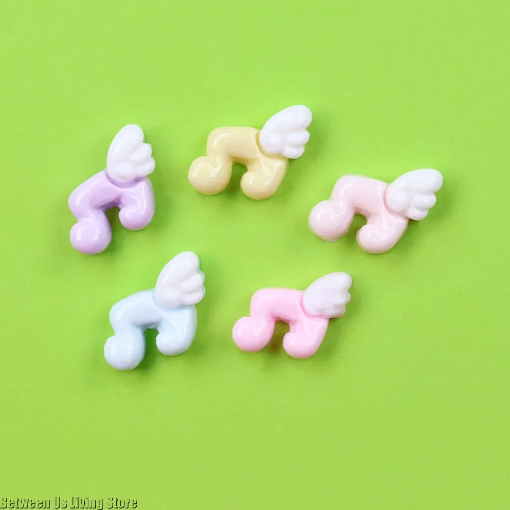 30Pcs Mixed Nail Art Charms - Cute Mini Wings & Musical Symbols, 3D Rhinestone Decorations for DIY Nail Art & Craft view 6