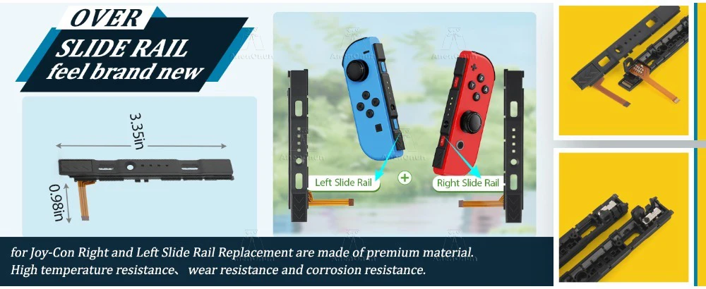 Gleitschiene für Switch/Switch OLED Joycon Ersatz-Reparatur-Kit mit Sensor-Flexkabel Links Rechts Gleitschiene Premium Langlebige Teile – Detail 2