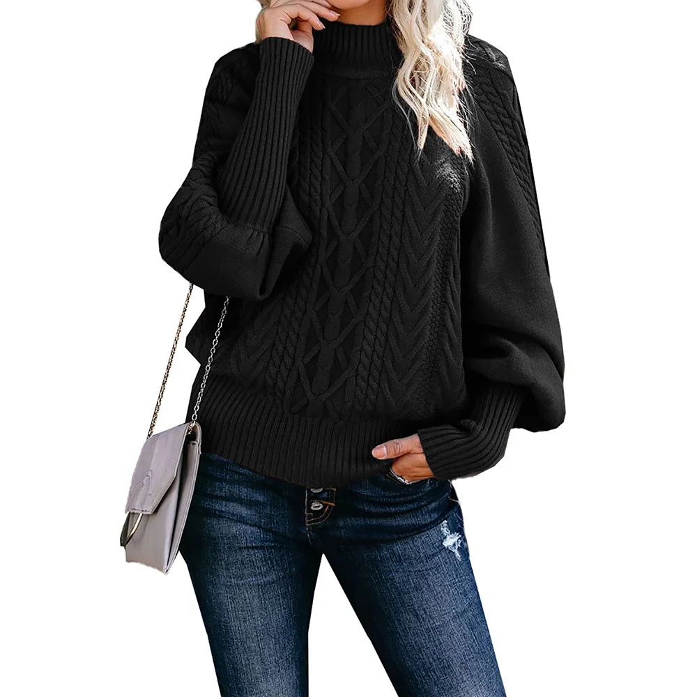 

Autumn And Winter New Solid Thick Sweater Women's Long Sleeve High Neck Pullover 270204