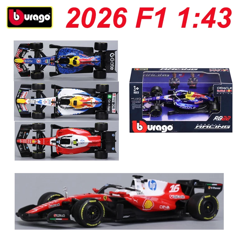 Bburago 1:43 2026 Formel 1 F1 Team SF26 RB22 A526 VCARB03 MAC-26 Miniatur-Plastik-Druckguss-Modell, personalisiertes Spielzeug-Geschenk – Detail 1