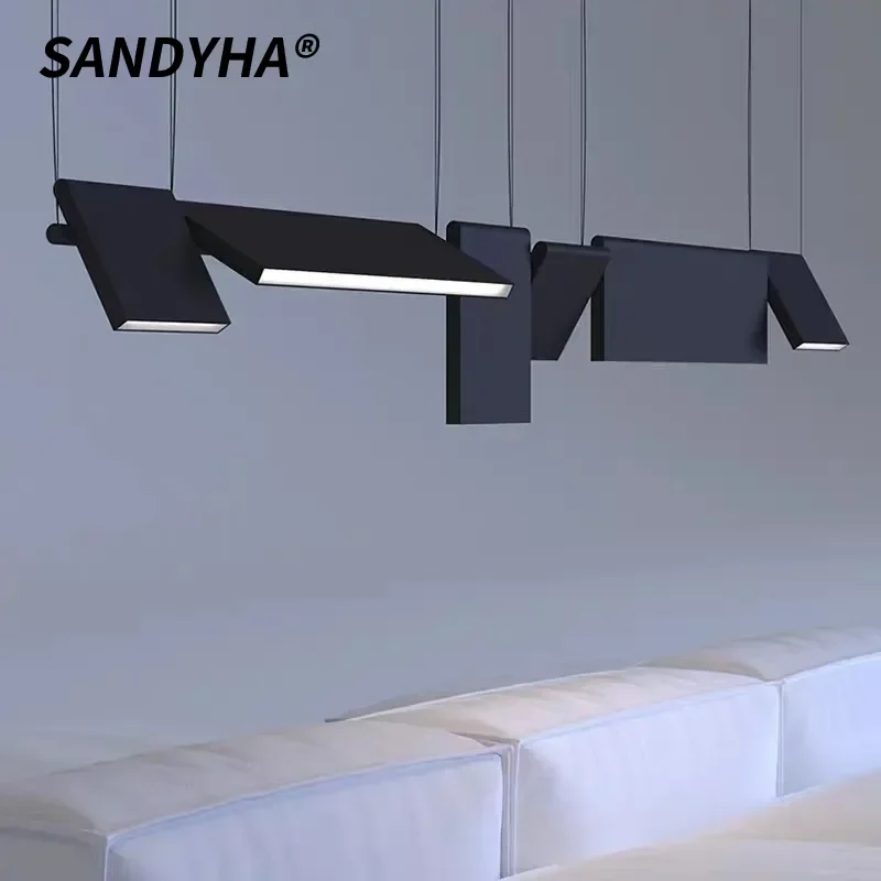 

SANDYHA Nordic Black Iron Art Chandelier Select Led Light for Living Room Bedroom Decoration Home Dining Table Lighting Fixtures