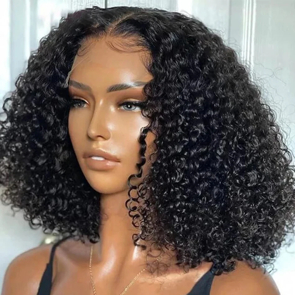 MELODIE Short BOB Curly Lace Frontal Wigs 13x4 Lace Front Human Hair Wigs Deep Wave Glueless Wig For Women Remy