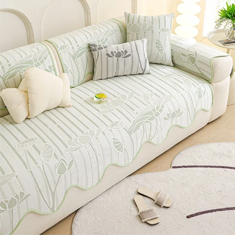 

Ice Silk Summer Sofa Cover Cooling Universal Sofa Cushion Mat for Living Room Non-slip Universal Slipcover Couch Protector