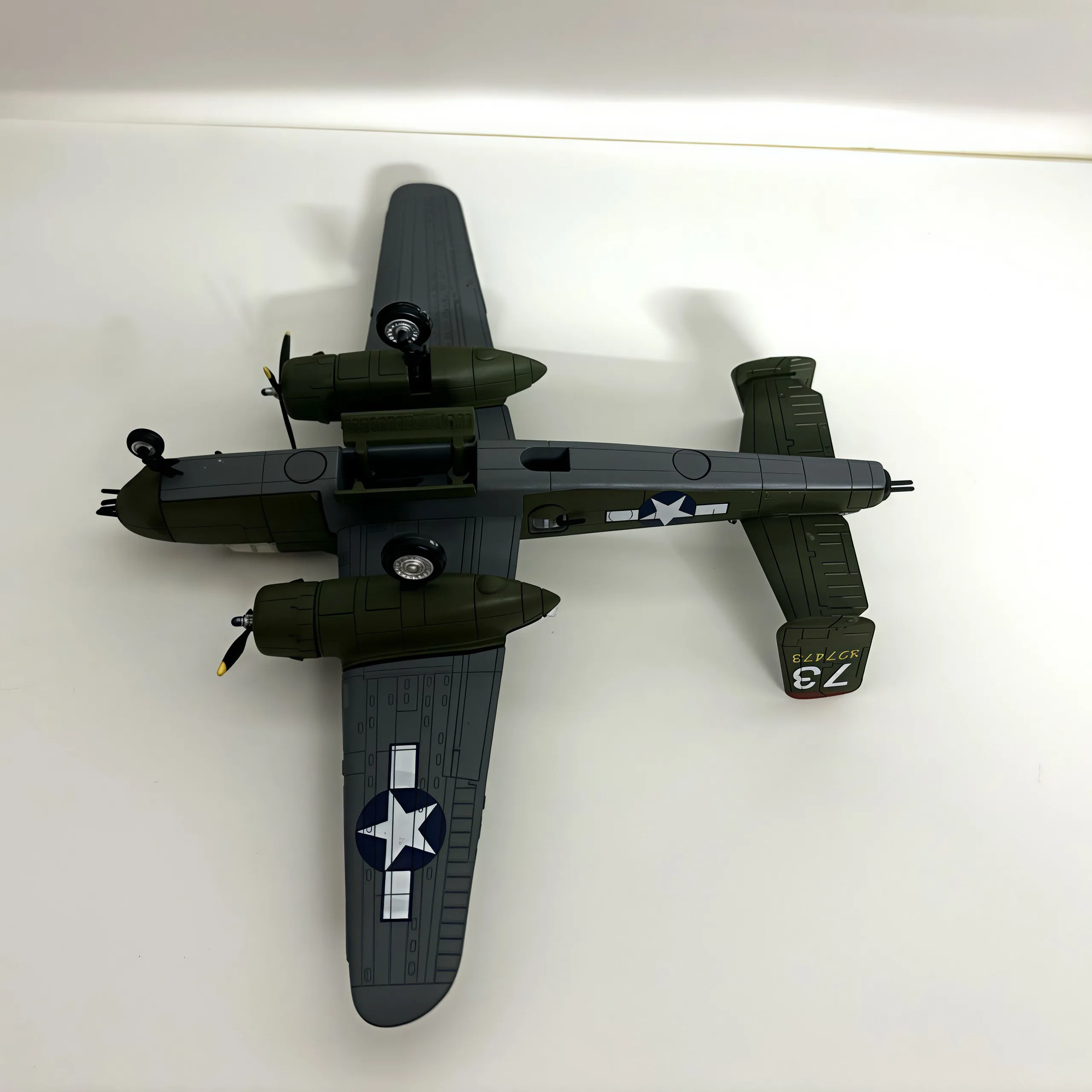 1:144 Scale Plane Alloy Aircraft B-25 Mitchell Medium Bomber Simulation Finished Metal Model For Collections And Displays