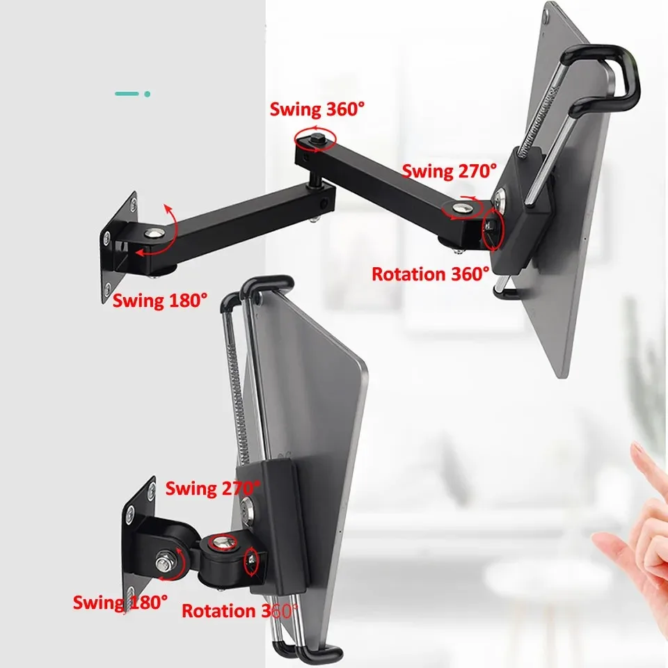 Imagem -03 - Wall Mount Tablet Suporte para Ipad Stretchable Wall Holder Anti Theft Bloqueio de Segurança Metal Ajustável 713