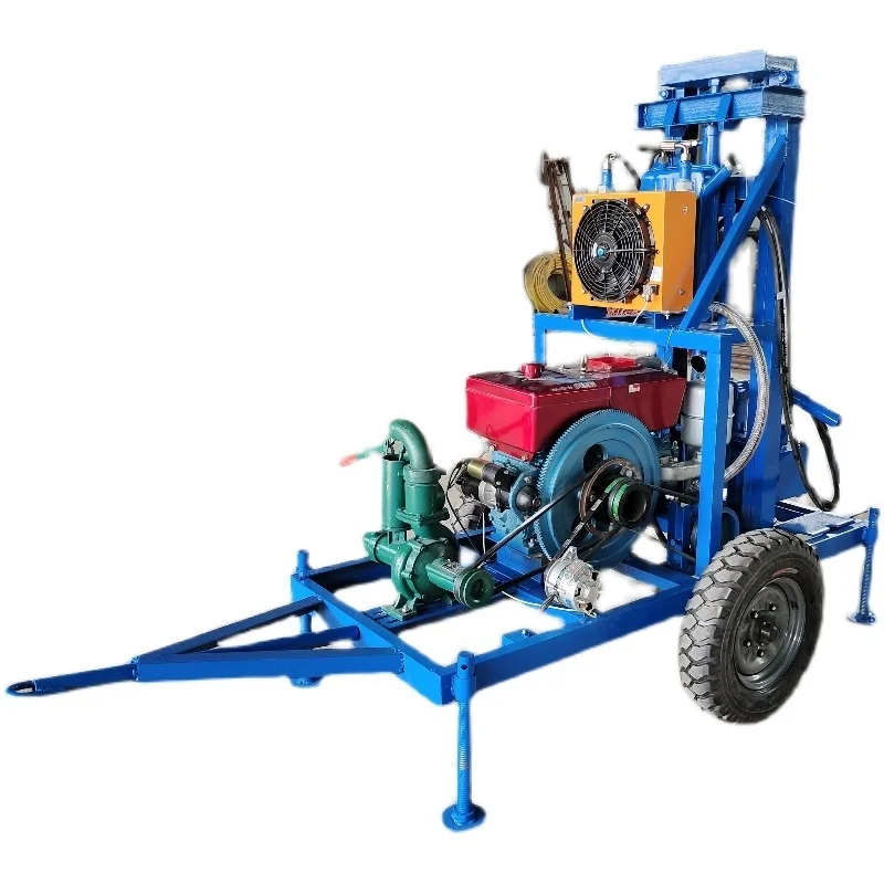 آلة حفر آبار المياه الصغيرة 150 متر بئر صغير مع هيكل زاحف لحفر آبار المياه #4
