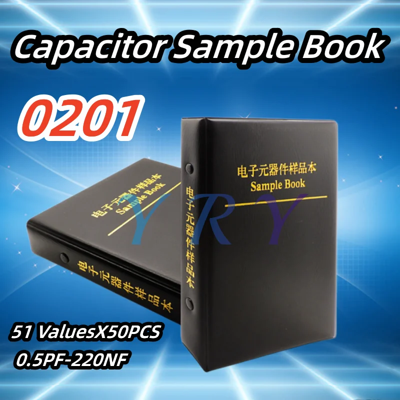 0201 SMD Capacitor SampleBook Chip Capacitors Set in Assortment 51 Values 50 Pcs 0.5PF-220NF