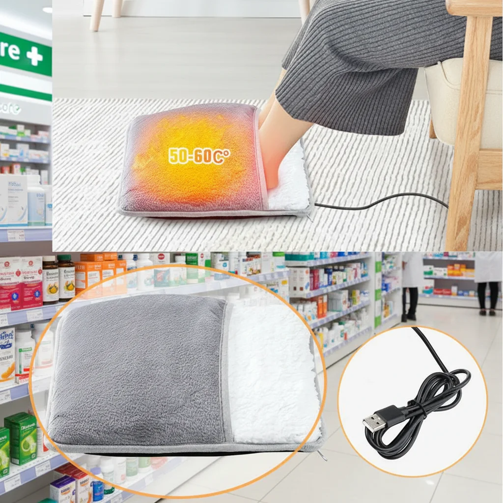 

High-quality USB Charging Soft Plush Washable Foot Warmer Heater Winter Electric Foot Heating Pad Household Foot Warming Mat