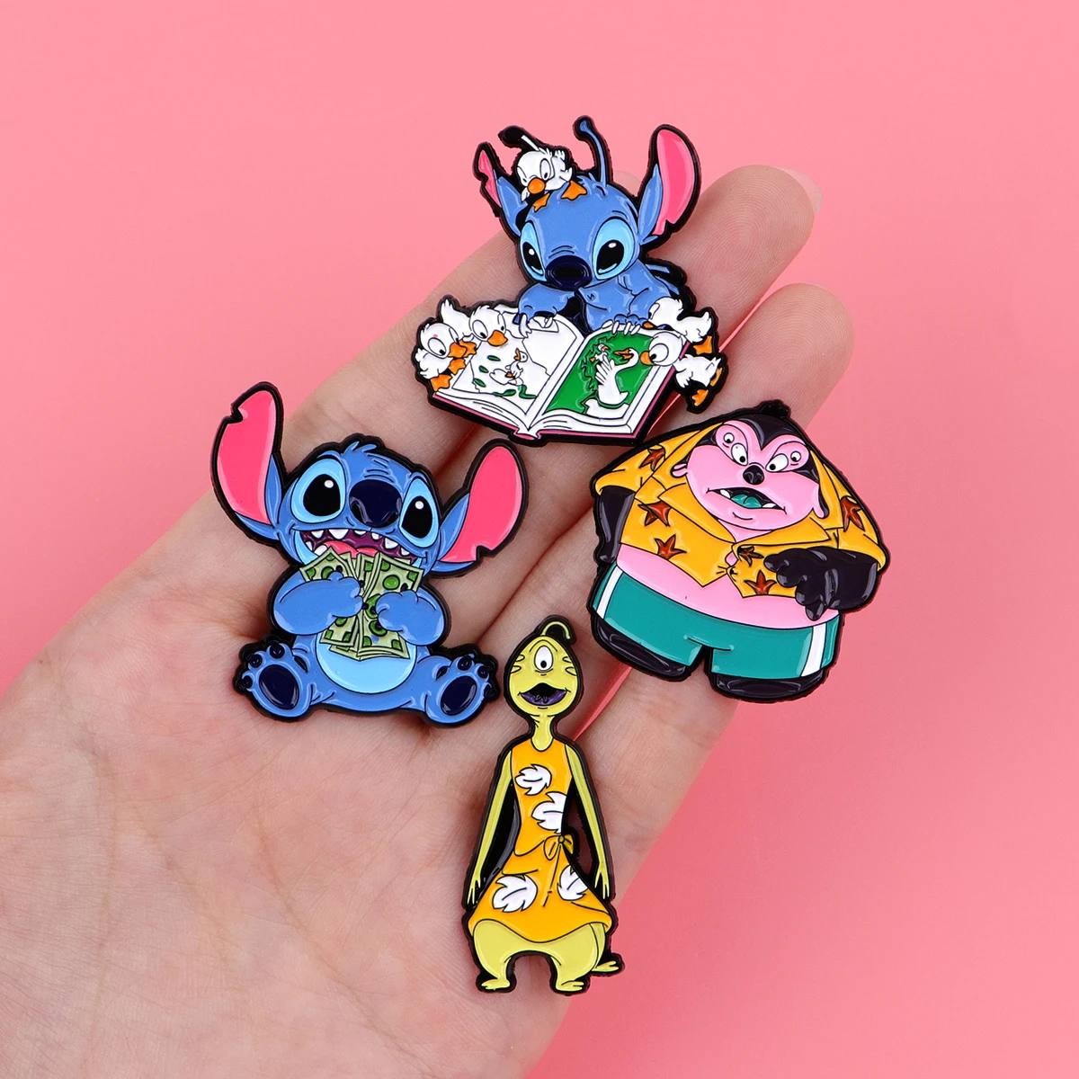 4 قطعة/المجموعة لطيف الكرتون غرزة المينا دبابيس أنيمي مجموعة بروش التلبيب شارة بدبوس على ظهره الملابس والاكسسوارات هدايا مجوهرات الأزياء