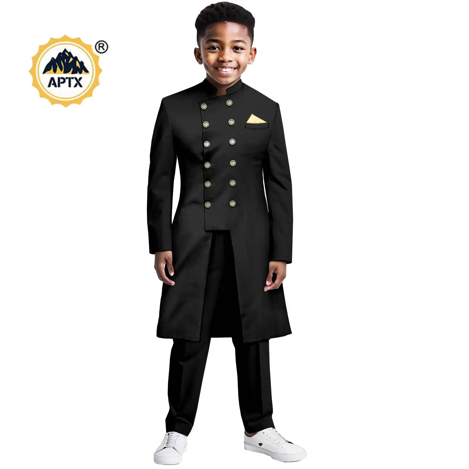 African Clothes for Boy Blazer Suit Dashiki Top Jacket and Pants Sets Outfits Bazin Riche Children Kid Party Formal Wear 2446037