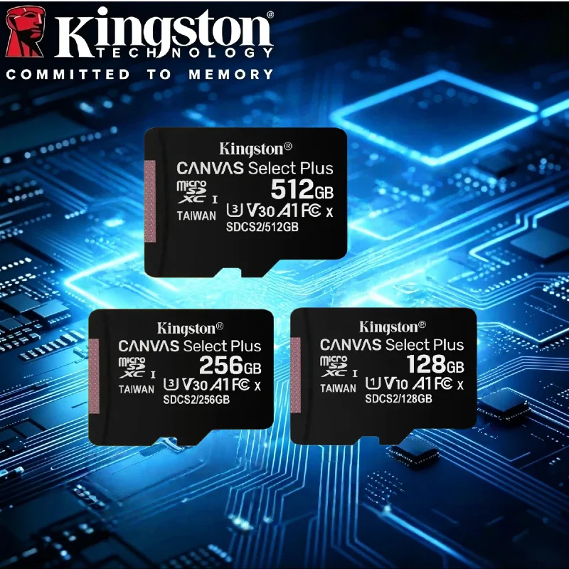 Kingston 64GB 128GB 256GB 512GB TF Micro SD Card A1 V10 Original Memory Flash Card For Mobile Tablet Game Switch