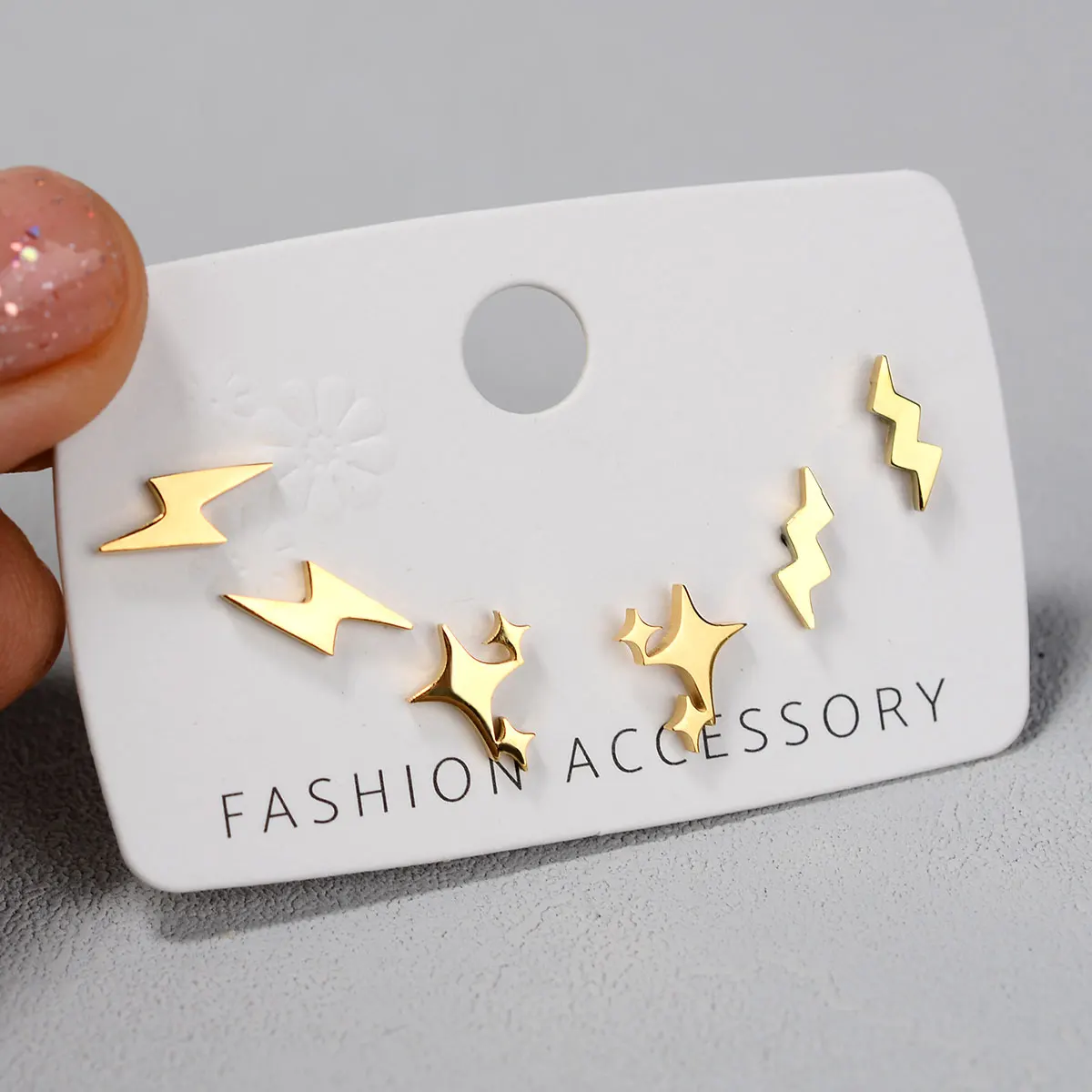 Stainless Steel Earrings Small Cute Butterfly Star Moon Heart Stud Earrings Set Punk Piercing Earing Women\'s Minimalist Jewelry