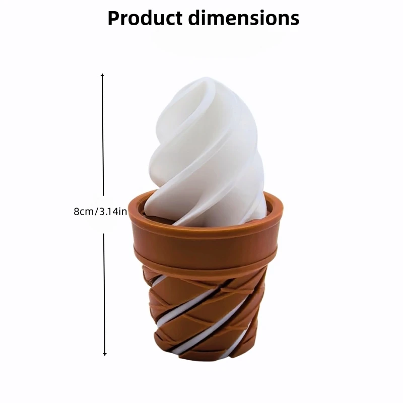 2 PCS New Twist Spiral Ice Cream, New Prank Fun, Suitable for All Ages, Perfect for Gifting and Playing.