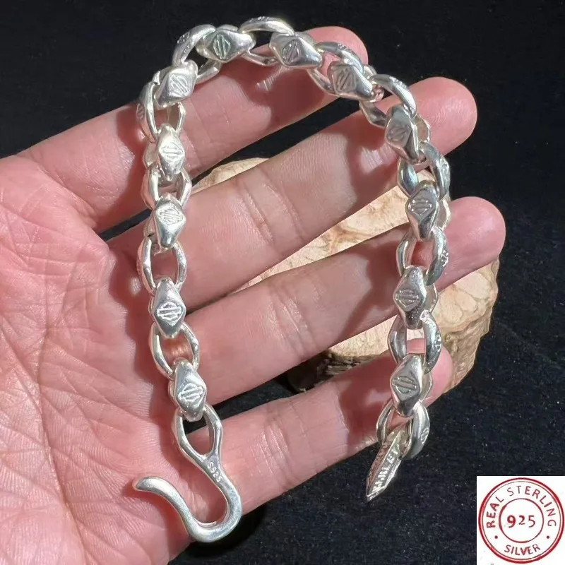 

2026 New S925 Vintage Tibetan Silver Luxury Beaded Bracelet, Exquisitely Designed, Unisex for Couples, Personalized Gift Jewelry