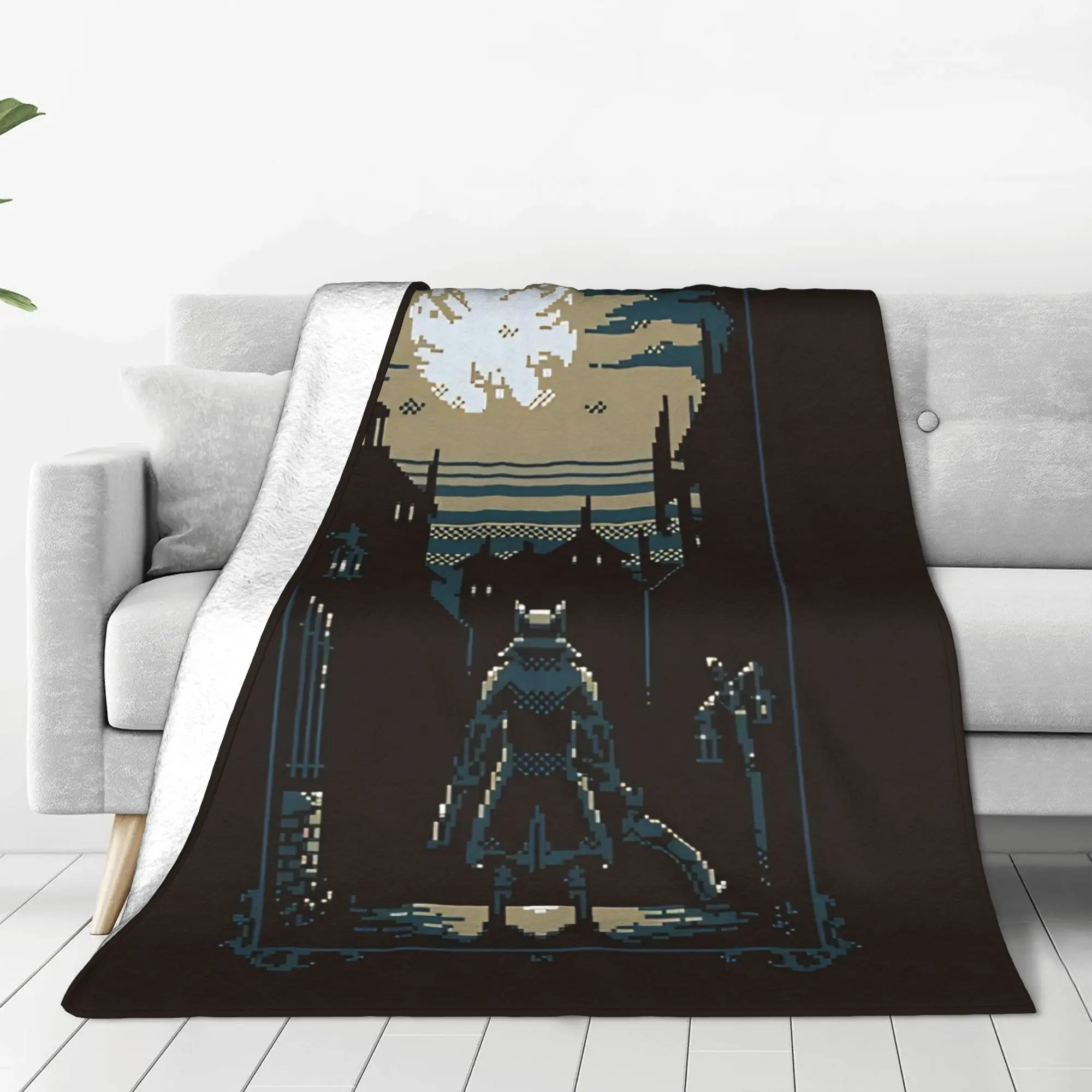 1PC Home Cutecore Gothic Horror Dark Soul Bloodborne Blanket Super Cosy Plush Home Living Room Sofa Halloween