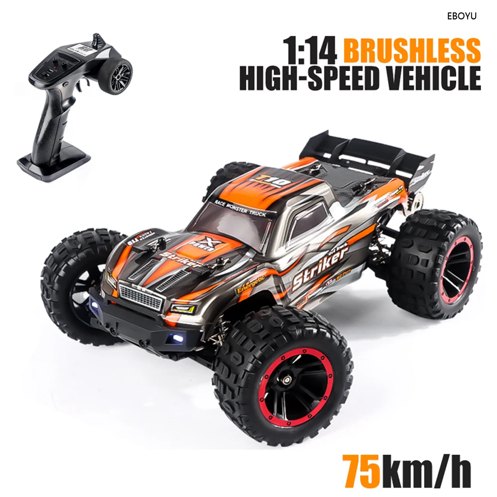 EBOYU 2105A RC Car 2.4G 4WD 1:14 Brushless Motor 75km/h+ High Speed Car Desert Pull Off-road Truck Vehicle Car Gift Toys RTR