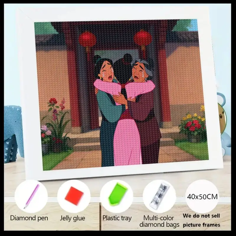 

1 шт., 5D полный дрель, набор для алмазной живописи, Disney Mulan Family Reunion, эмоциональная плачающая сцена, сделай сам, хрустальные стразы, художественное ремесло, автомобиль