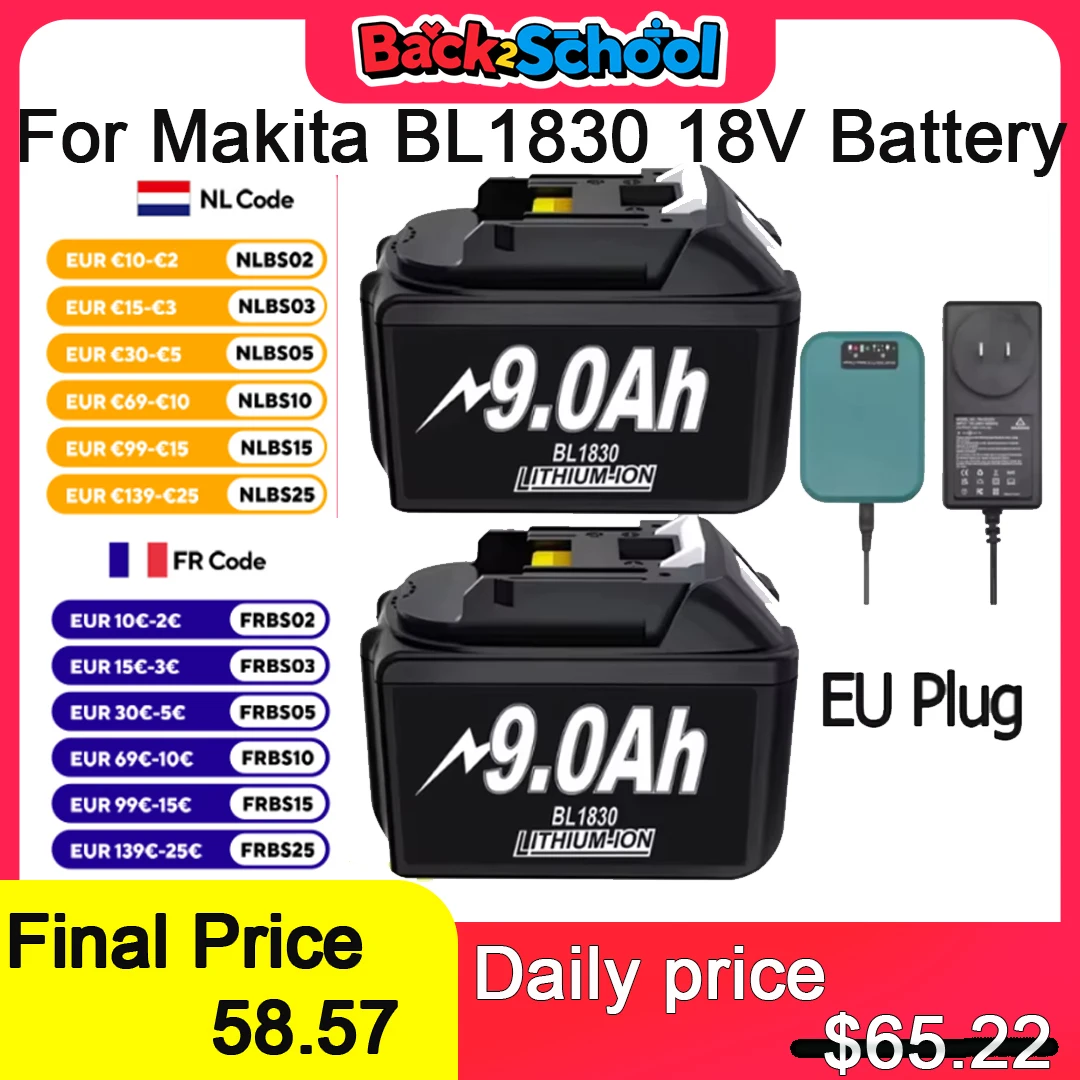 3.5A/ 6A / 9Ah لماكيتا 18 فولت بطارية 18650 ليثيوم استبدال لماكيتا BL1830 BL1860 BL1890 LXT400 أدوات كهربائية