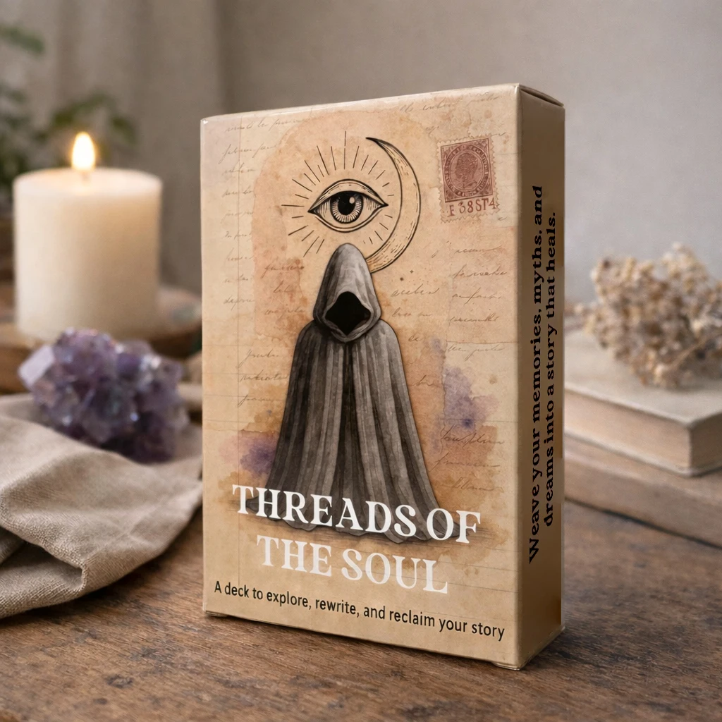 

50 Threads of the Soul Deck, Creative Writing, Meditation & Healing Oracle Cards, Size 12x8cm (4.72x3.15inch)