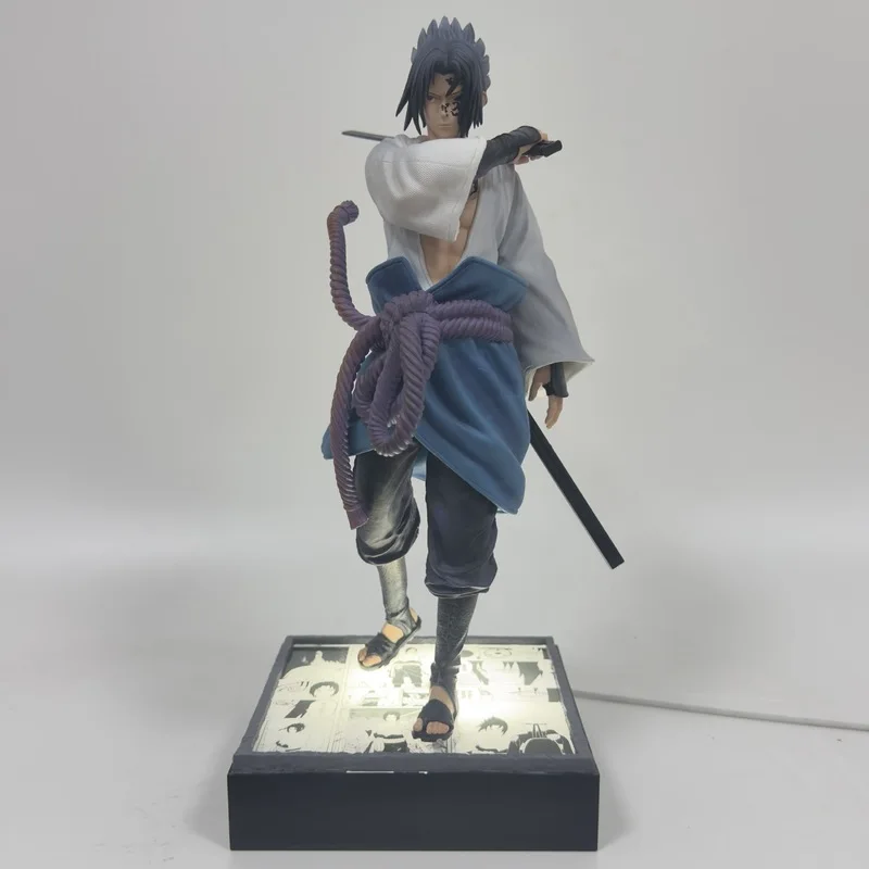 

Новая фигурка Наруто Учиха Саске GK с Заветным Знаком Равена и мечом Кусанаги, светящаяся подставка, аниме-статуэтка, настольный декор для фанатов аниме