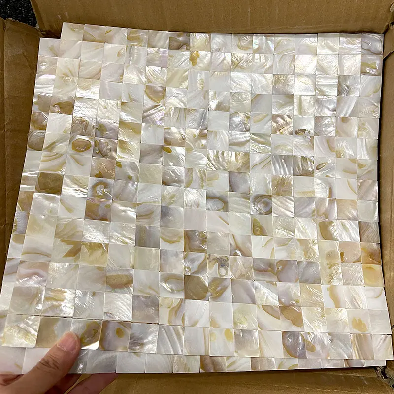 wholesale 330pcs/lot Shell Mosaic Tile Natural White Mother of Pearl Wall Backsplash Bathroom Tiles square