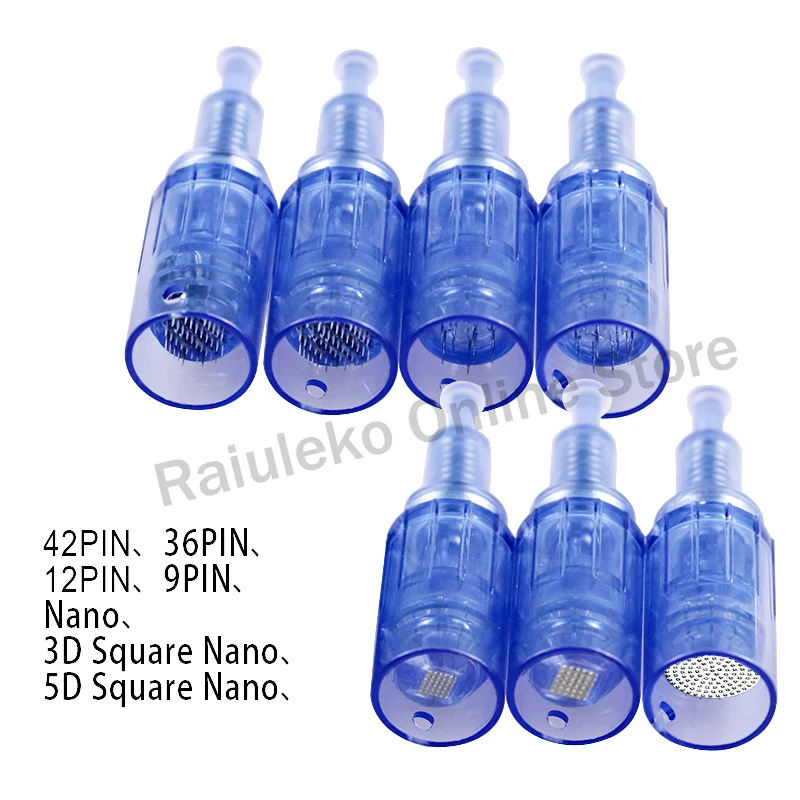 100/50/10 Pcs Screw Port Needle Cartridge Derma Tools 9/12/36/42/Nano/3D/5D Square Nano Micro Needle Replacement Tattoo Tip