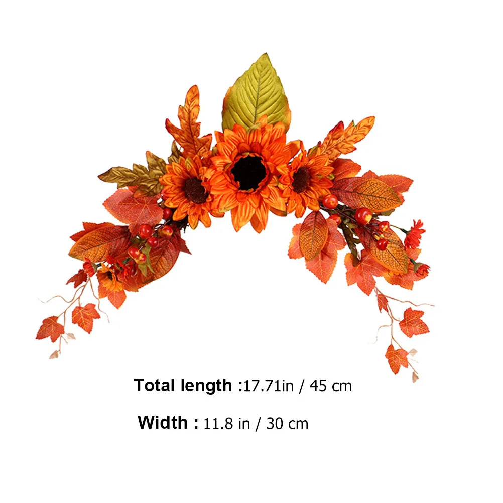 1 قطعة باب عباد الشمس الاصطناعي ديكور معلق برتقالي لتقوم بها بنفسك جارلاند لسياج حديقة الحائط قلادة حفلة عيد الشكر مقلد