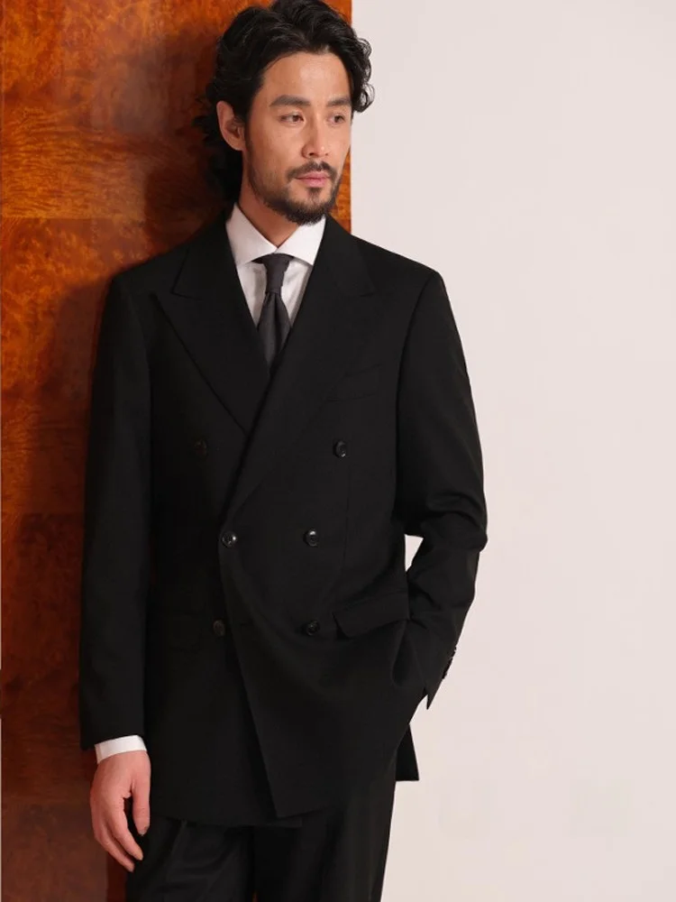 

Cultum hine Waable Non-Iron Double-breasted Men's Suiting Set Busin Formal Commute Suit Stand Fit Youth Trend Busi...