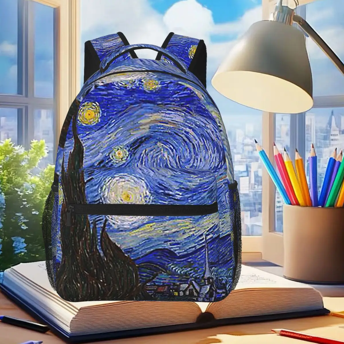 The Starry Night By Vincent Van Gogh Backpack Student Boys Girls BookBag Children School Bag Laptop Shoulder Bags for Men Women
