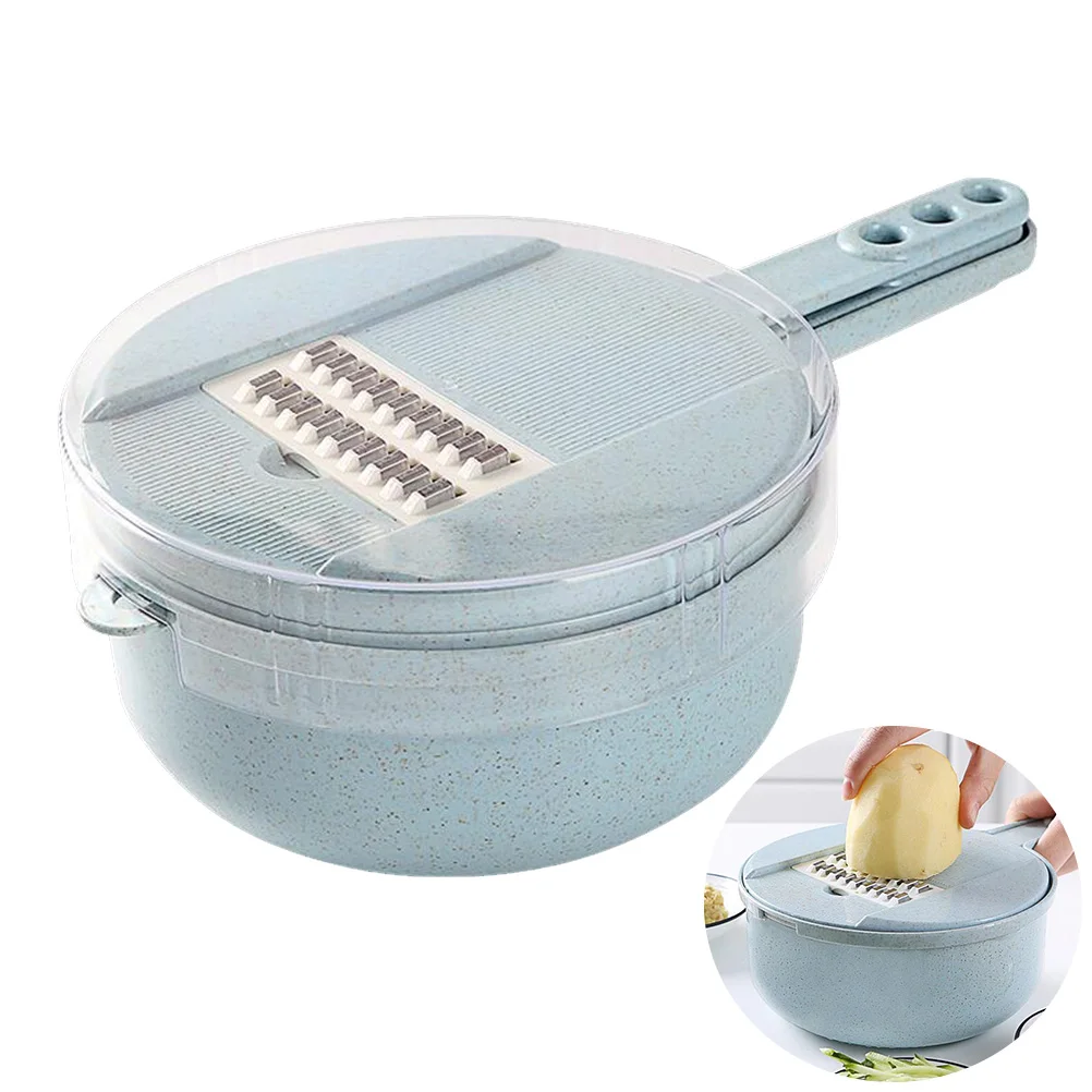 

Vegetable Slicer Manual Kitchen Tool Wheat Straw Grater With 4 Blades Labor Saving Time Efficient Green Material